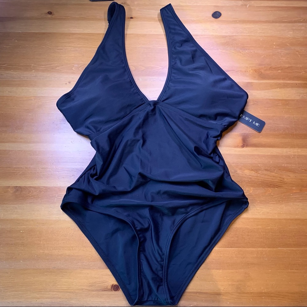 NWT Sexy One Piece Black Swimsuit - Size L